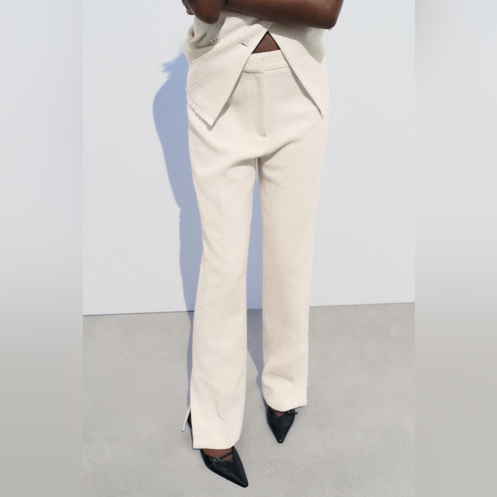 NWT Zara metallic thread textured pants
